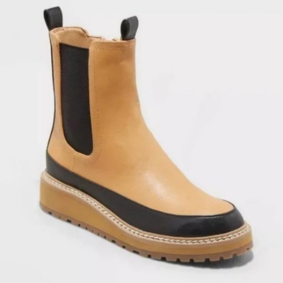 🎯nwt a new day cognac & black cambria boots - Picture 1 of 10